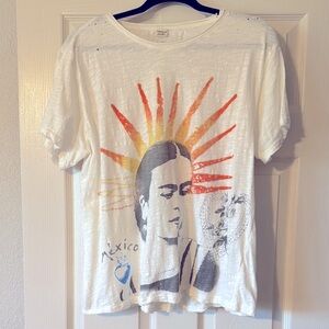 Magnolia Pearl White and Orange Short Sleeve Tee